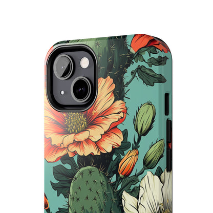 Desert Dream: Retro Vibe Cactus Tough iPhone Case