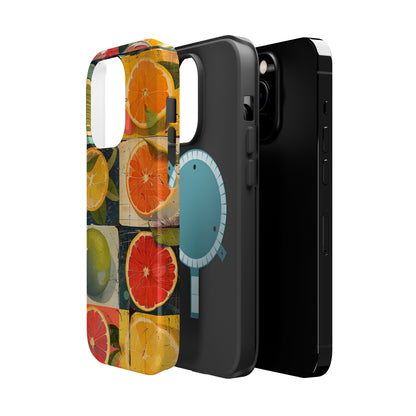 Italian Tile Citrus Fruit Abstract Floral Summer Style MagSafe Phone Case