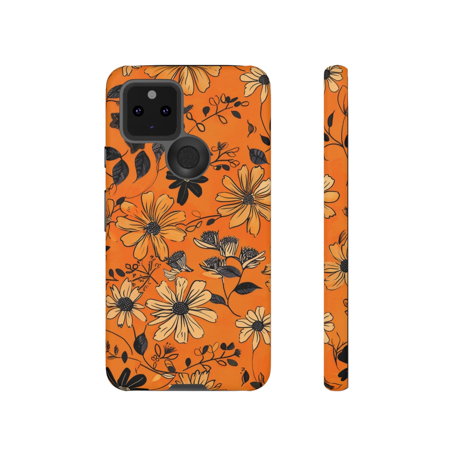 Orange Floral Phone Case Cute Summer Flower Aesthetic