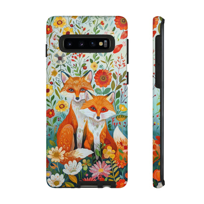 Foxes in the Floral Garden Phone Case