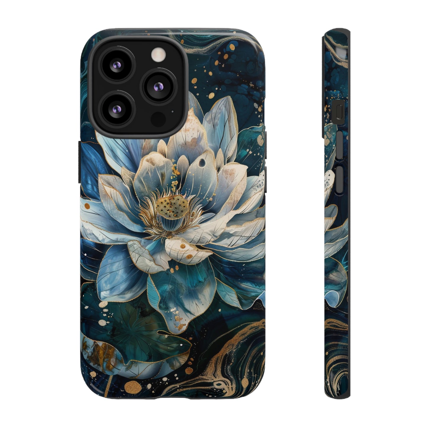 Zen Stained Glass Lotus Floral Design Phone Case