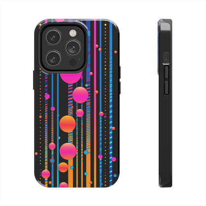 Experience a Blast from the Past: Retro Psychedelic Bubbles Tough Case for Apple iPhone Models