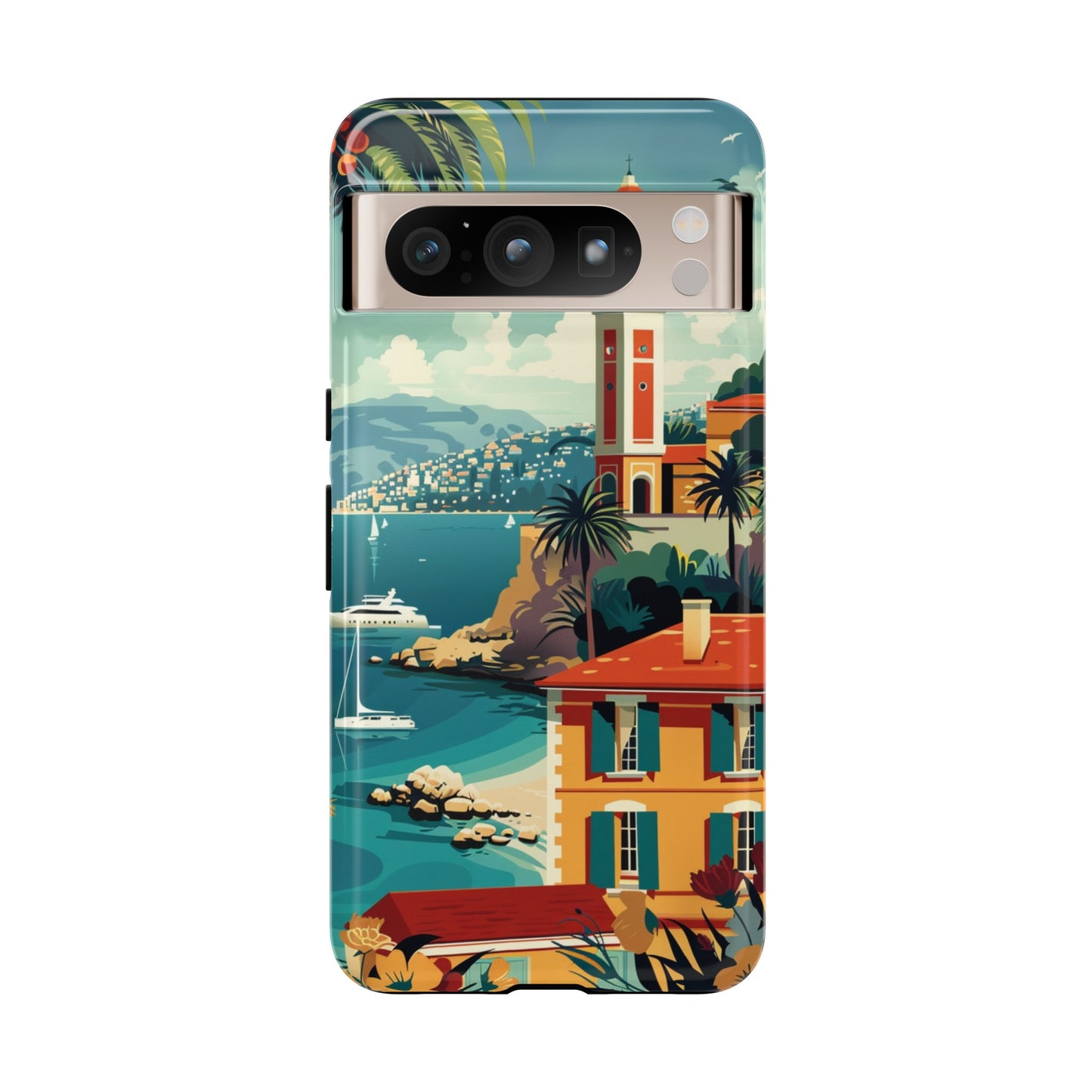 Midcentury French Riviera Landscape Painting Phone Case