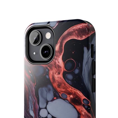 Marbled Dark Lava Flow Phone Case | Embrace the Vibrant Magma Vibes