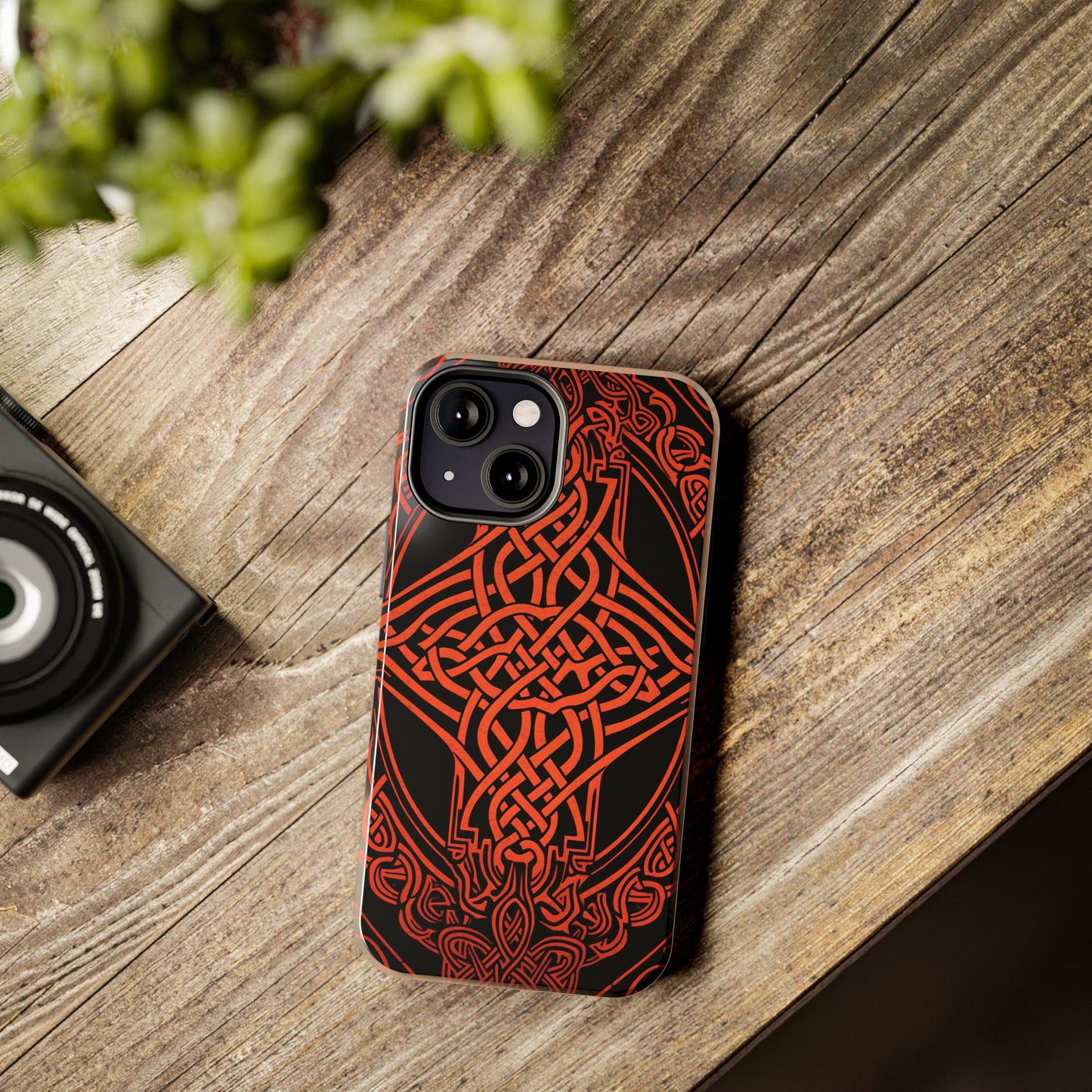 Eternal Weave iPhone Case, Red Celtic Tribal Knots | Timeless Symbolism iPhone Case for Models 11 through 14 Pro Max