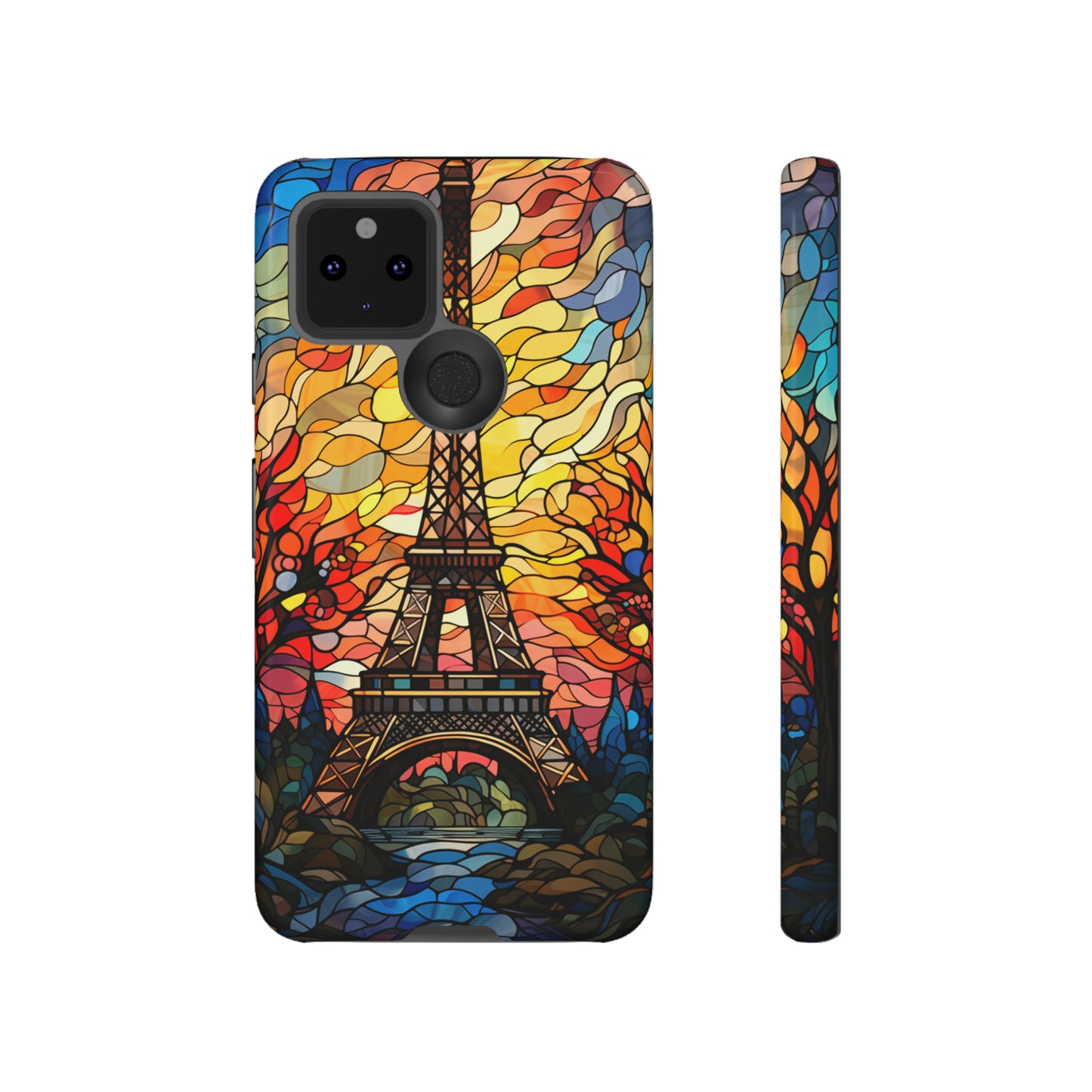 Parisian Elegance: Stained Glass Eiffel Tower | Artistic Flair iPhone Case for iPhone Models 11 through 14 Pro Max, Samsung Galaxy, and Google Pixel