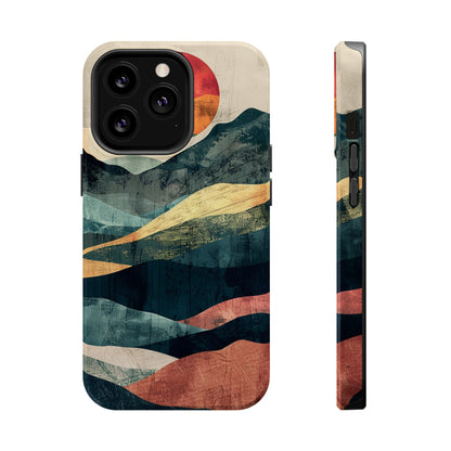 Retro iPhone Case Mountain Sunset MagSafe Phone Case