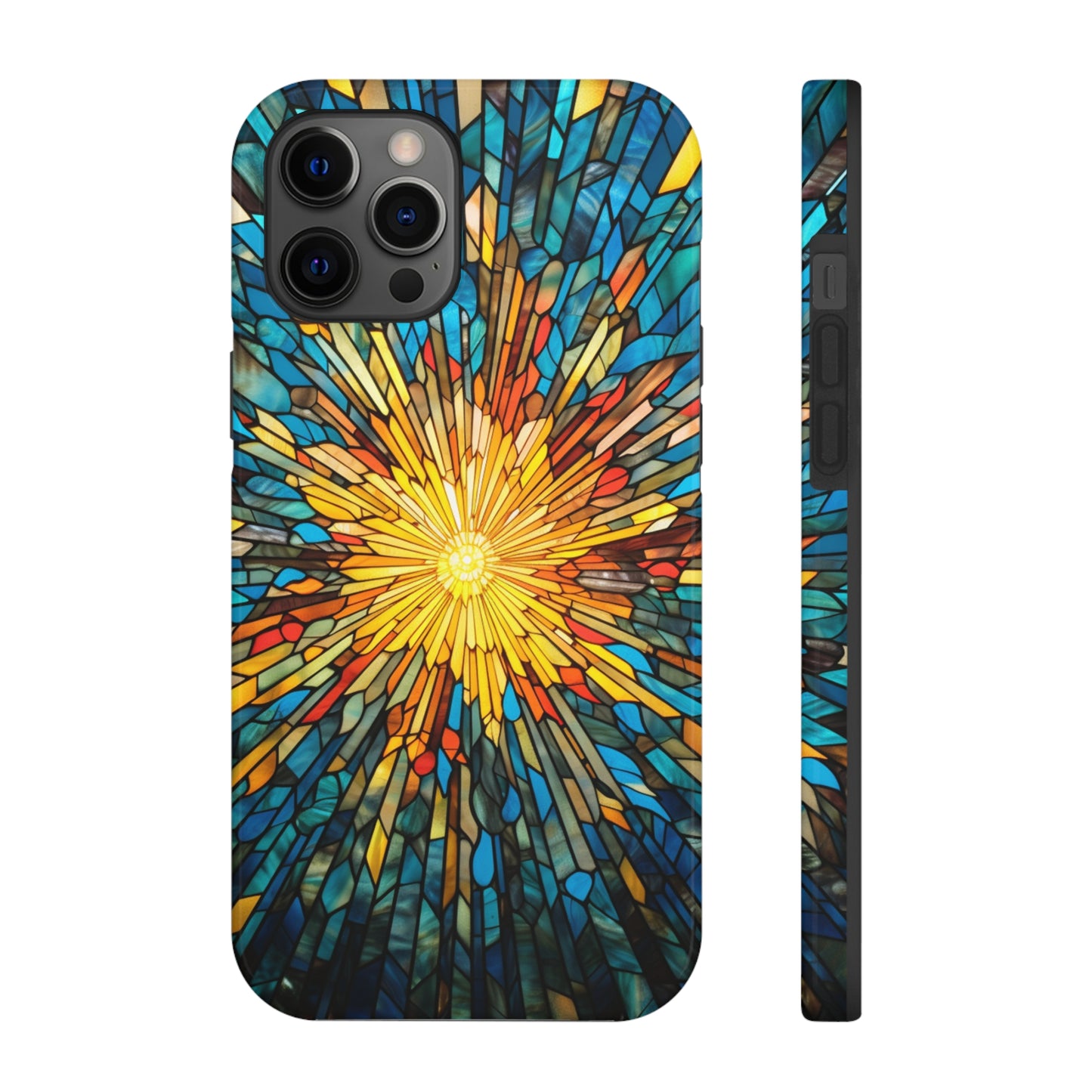 Stained Glass Sunburst Magic | Tough iPhone Case | Embrace Vibrant Style and Reliable Protection