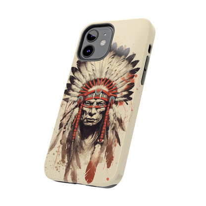 Proud Heritage: Native American Chief Headdress | Iconic Tribal iPhone Case for Models 11 through 14 Pro Max