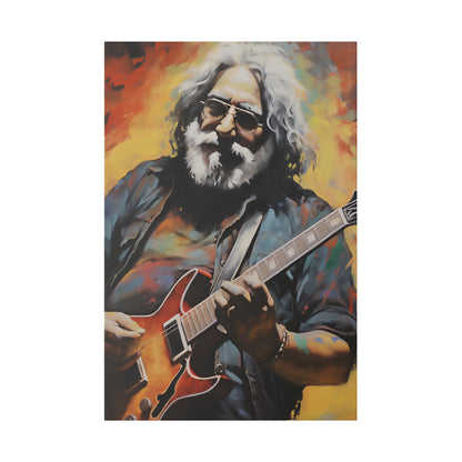 Jerry Garcia Playing Guitar  | Stretched Canvas Print