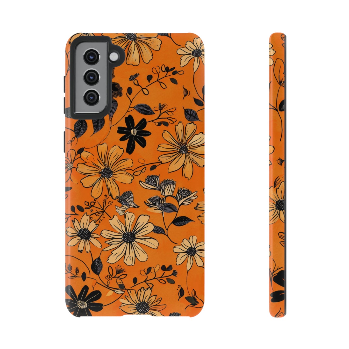 Orange Floral Phone Case Cute Summer Flower Aesthetic