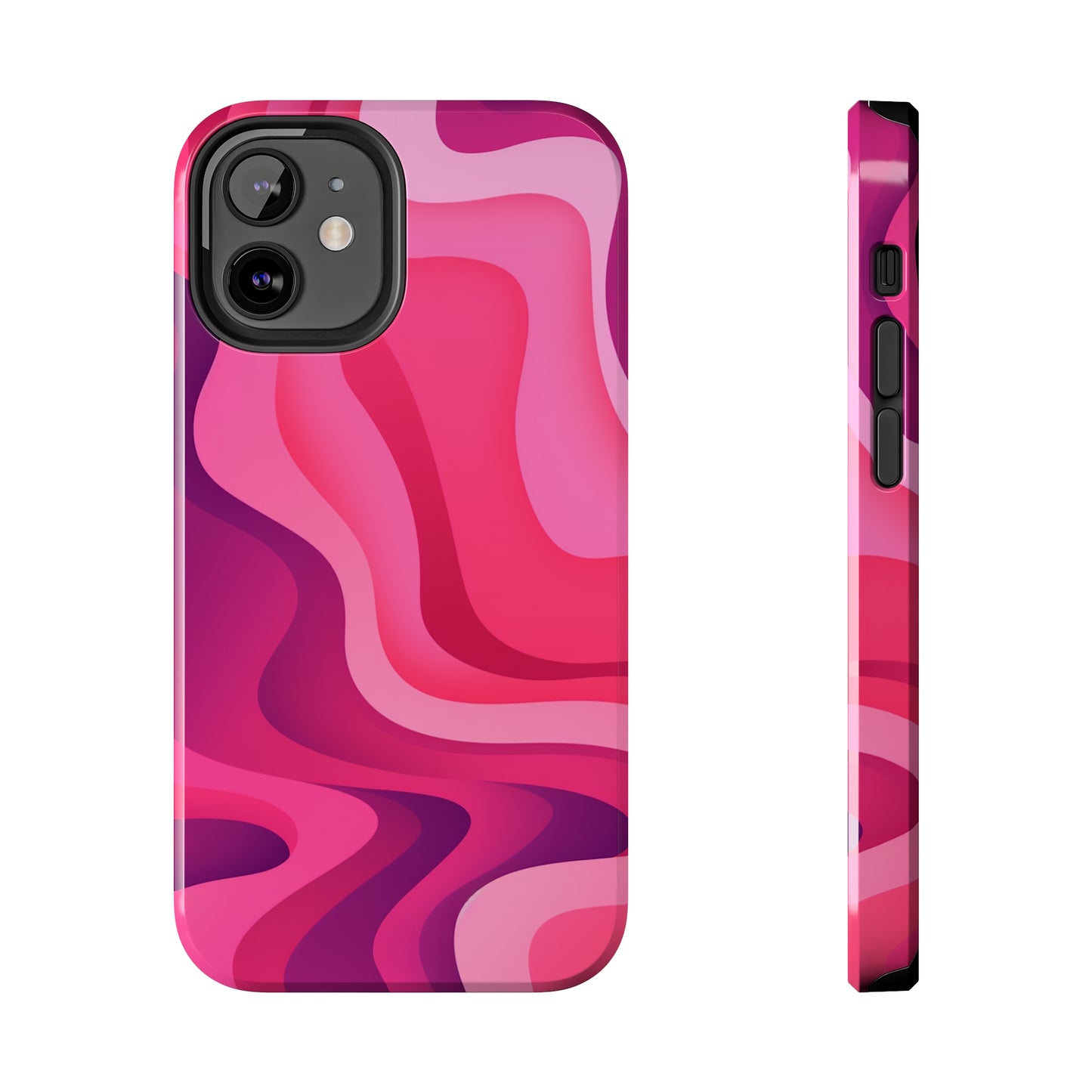 The Pink Wave iPhone Case Splash of Vibrance | Modern Art Meets Protection iPhone Tough Case