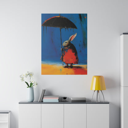 Rabbit in the Rain Pop Art | Stretched Canvas Print