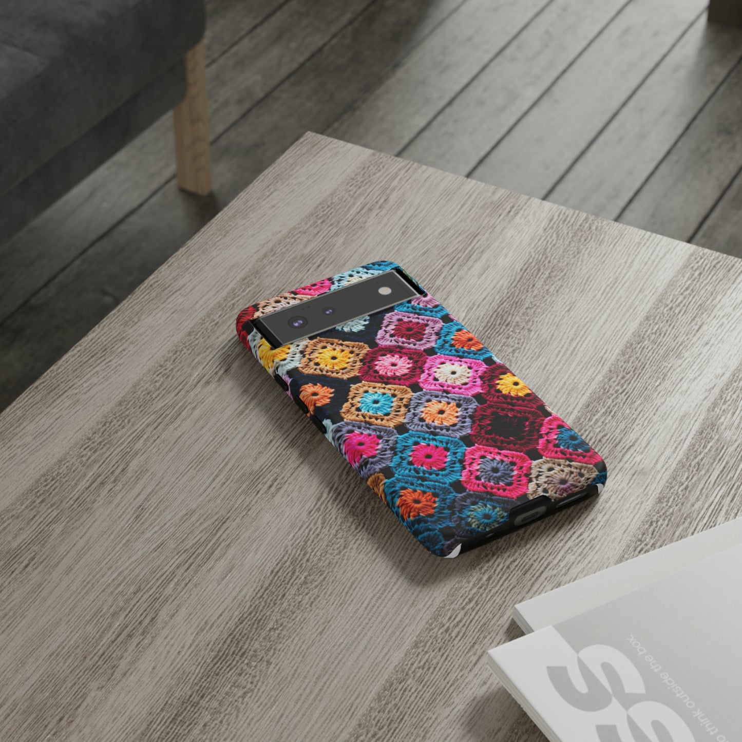 Vintage Floral Crochet Blanket Knit Look Phone Case