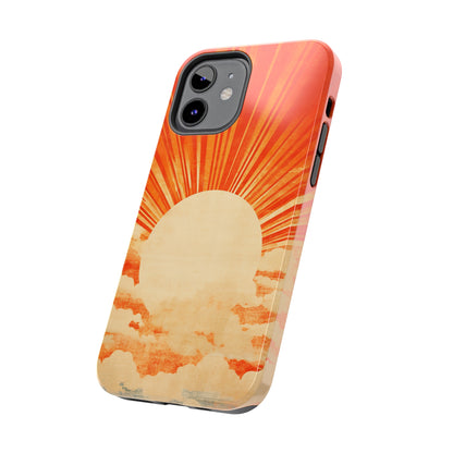 Retro Abstract Sunburst iPhone Case | Embrace the Nostalgic Charm of Artistic Rays