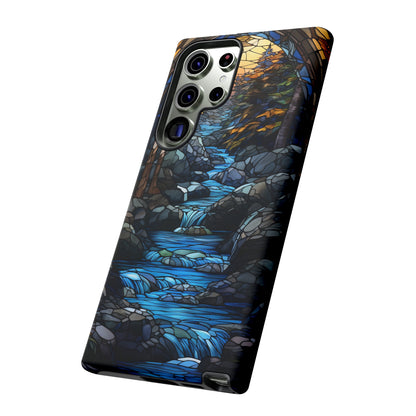 Stained Glass Stone Bridge and River Art Phone Case