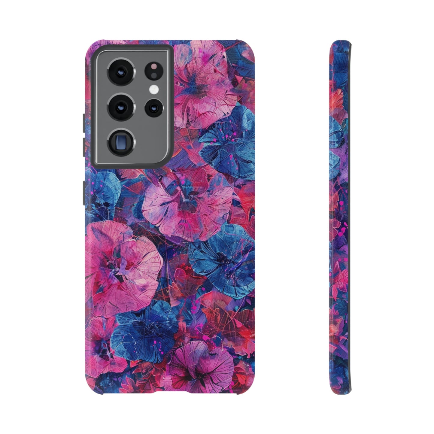 Magenta and Blue Color Floral Explosion Phone Case