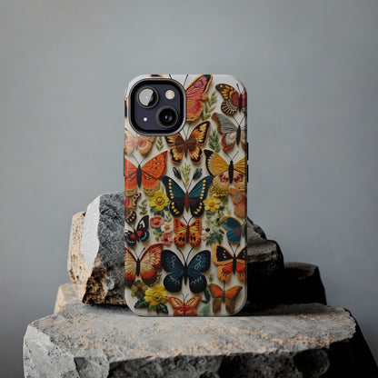 Embroidery Butterflies iPhone Case | Whimsical Elegance and Nature's Beauty in Handcrafted Detail