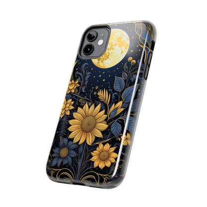 Starry Night Boho Meets Cottagecore: Floral Sun, Moon & Stars iPhone Case