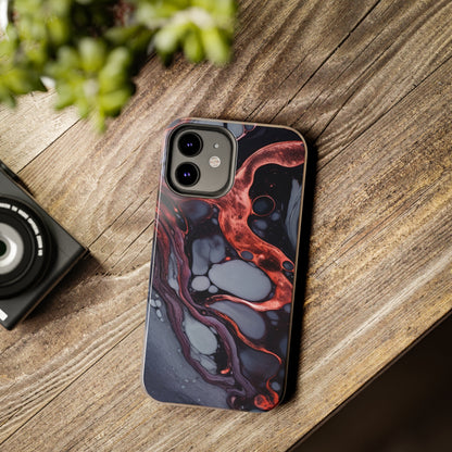 Marbled Dark Lava Flow Phone Case | Embrace the Vibrant Magma Vibes