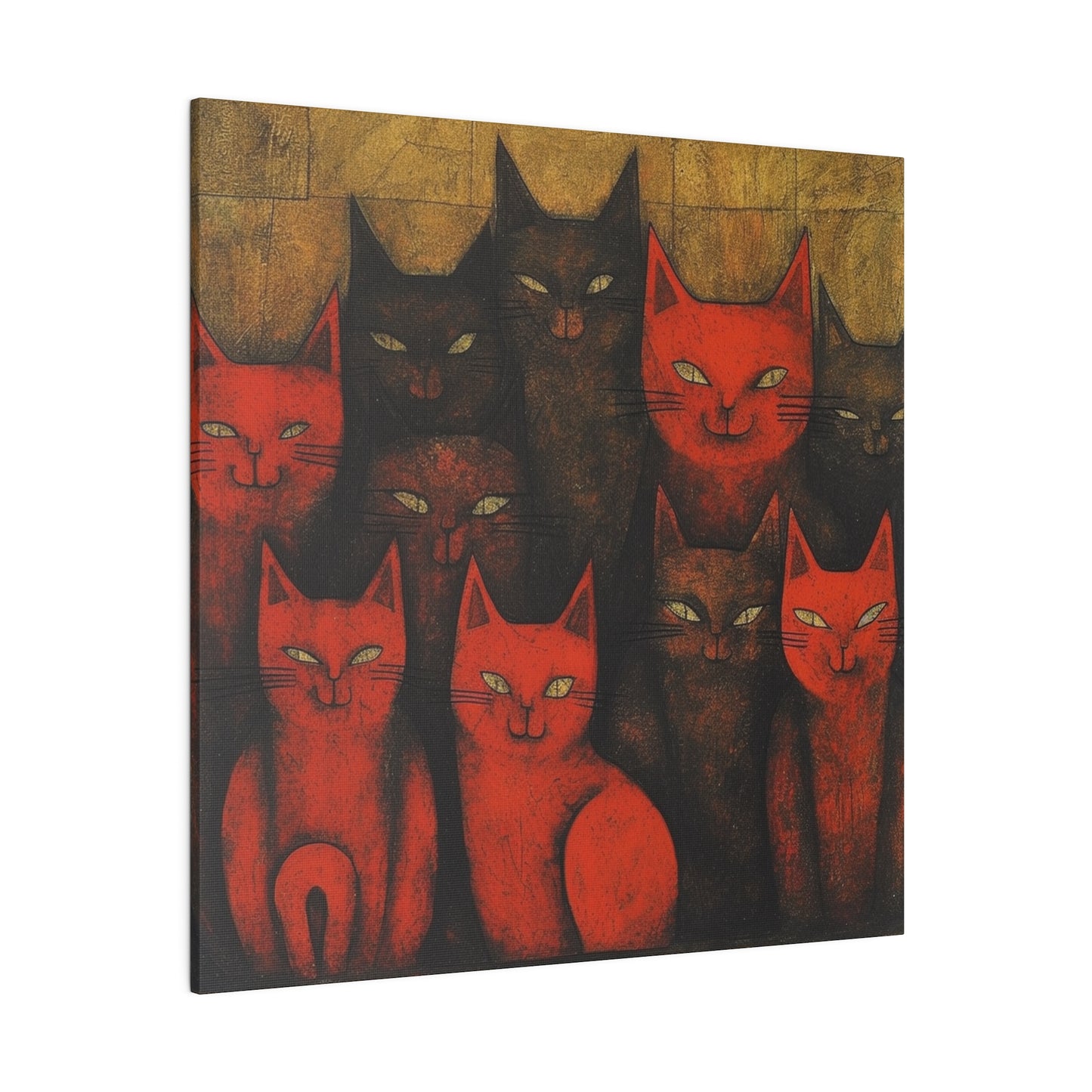 Herd of cats Surrealistic AI Generated Artwork | Stretched Canvas Print