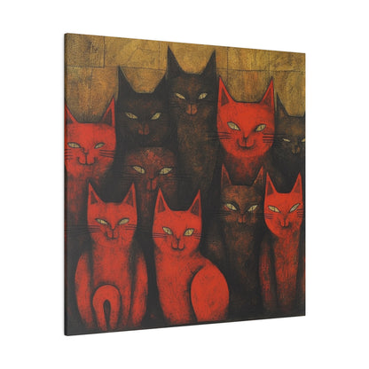 Herd of cats Surrealistic AI Generated Artwork | Stretched Canvas Print