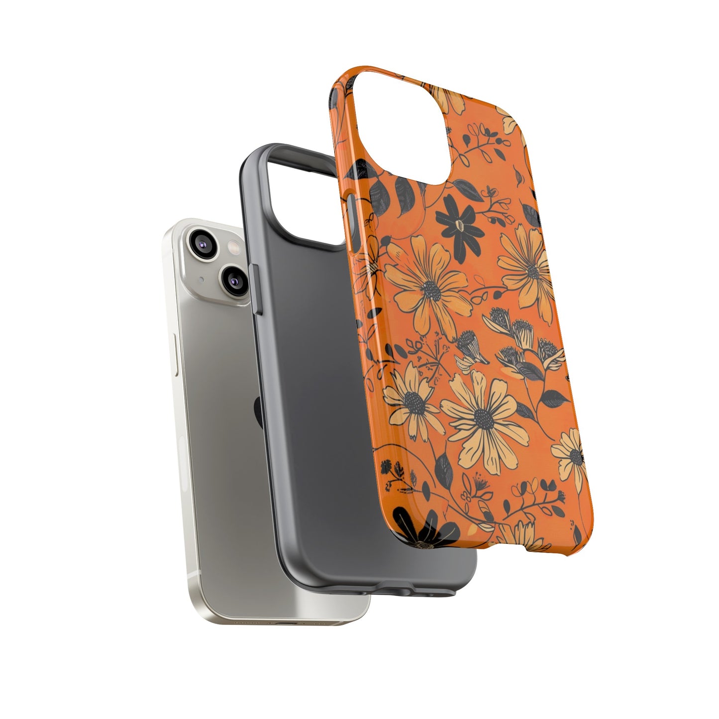 Orange Floral Phone Case Cute Summer Flower Aesthetic