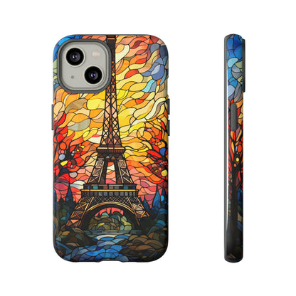 Parisian Elegance: Stained Glass Eiffel Tower | Artistic Flair iPhone Case for iPhone Models 11 through 14 Pro Max, Samsung Galaxy, and Google Pixel