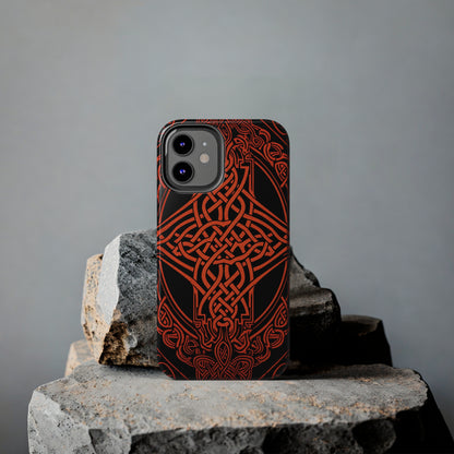 Eternal Weave iPhone Case, Red Celtic Tribal Knots | Timeless Symbolism iPhone Case for Models 11 through 14 Pro Max