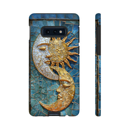 Boho Sun and Moon Mosaic Tile Stained Glass Phone Case