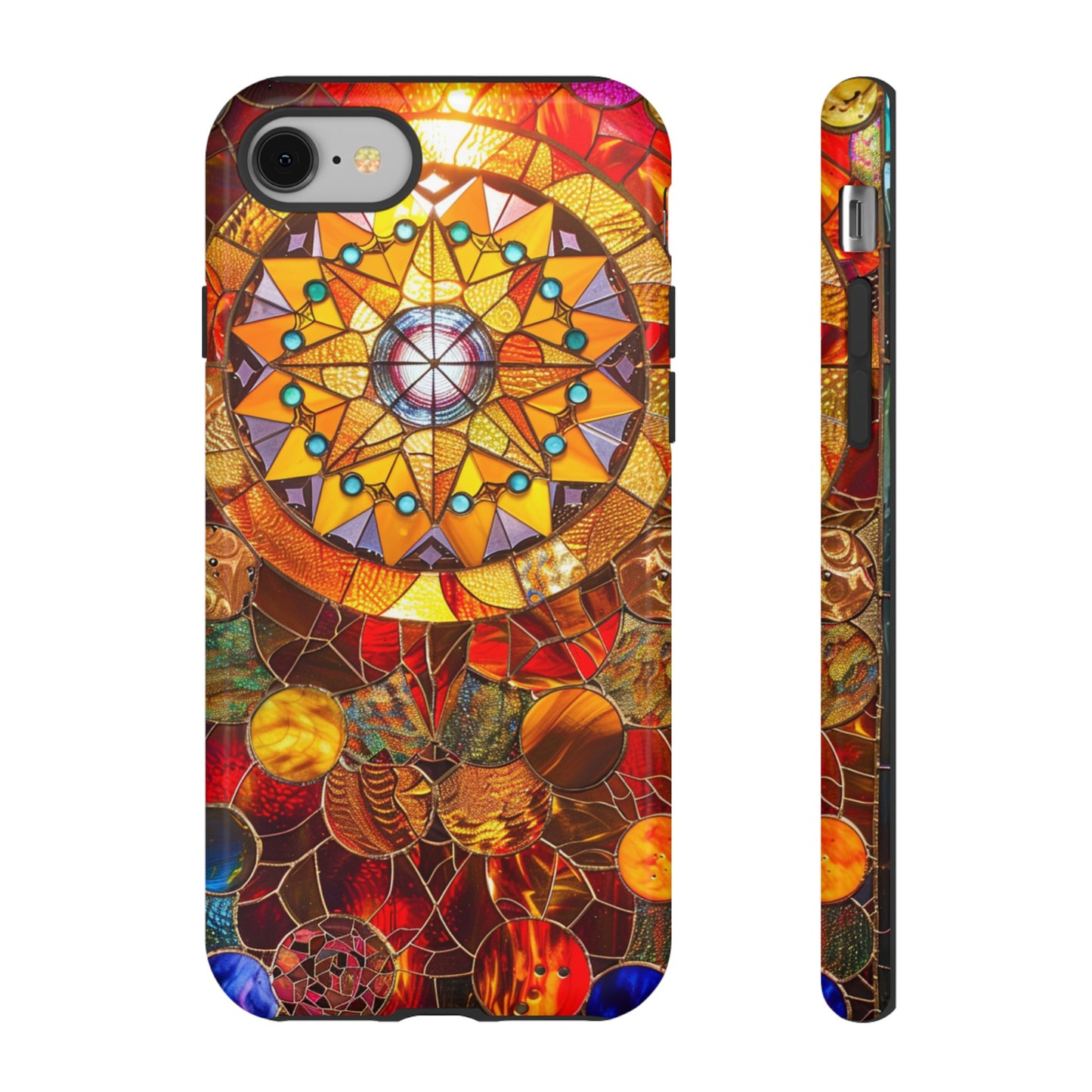 Cosmic Stained Glass Mandala Phone Case