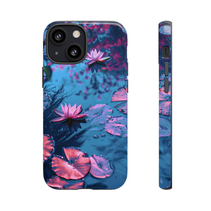 Magenta and Blue Color Zen Lily Pad Phone Case