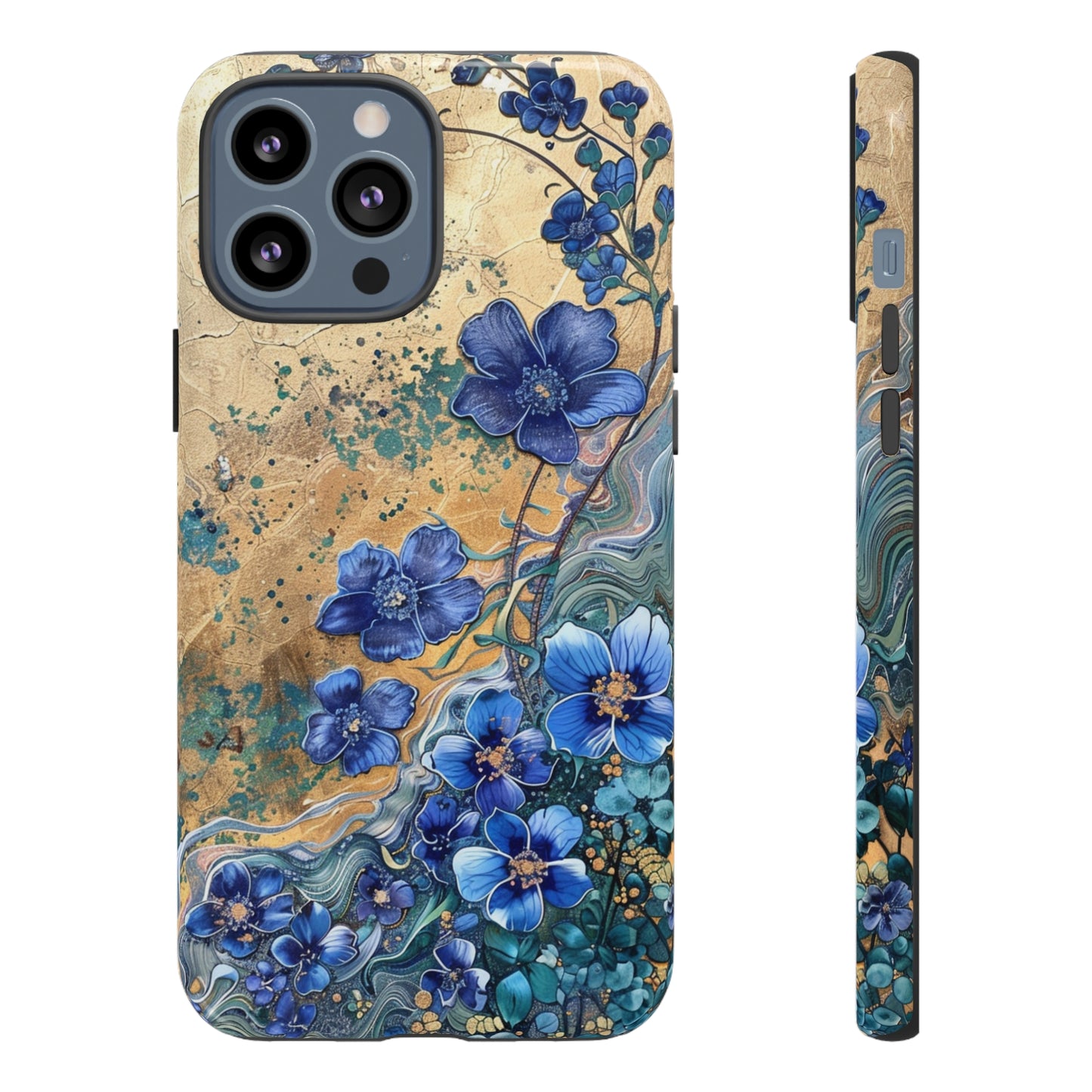 Forget Me Nots Vintage Color Splash Floral Design Phone Case