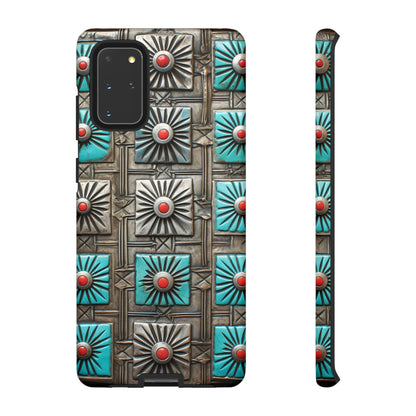 Vintage Navajo Native American Turquoise Concho Phone Case for iPhone 15, 14, 13, 12, 11 Pro Max, 14 Plus, iPhone XS Max, iPhone XR, iPhone 7, 8, 14, 15 Plus, SE