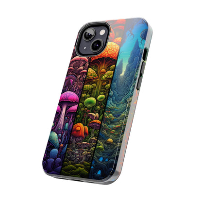 Life is just a fantasy, Mushroom, Flower Stained Glass iPhone Case | Psychedelic Natural Beauty