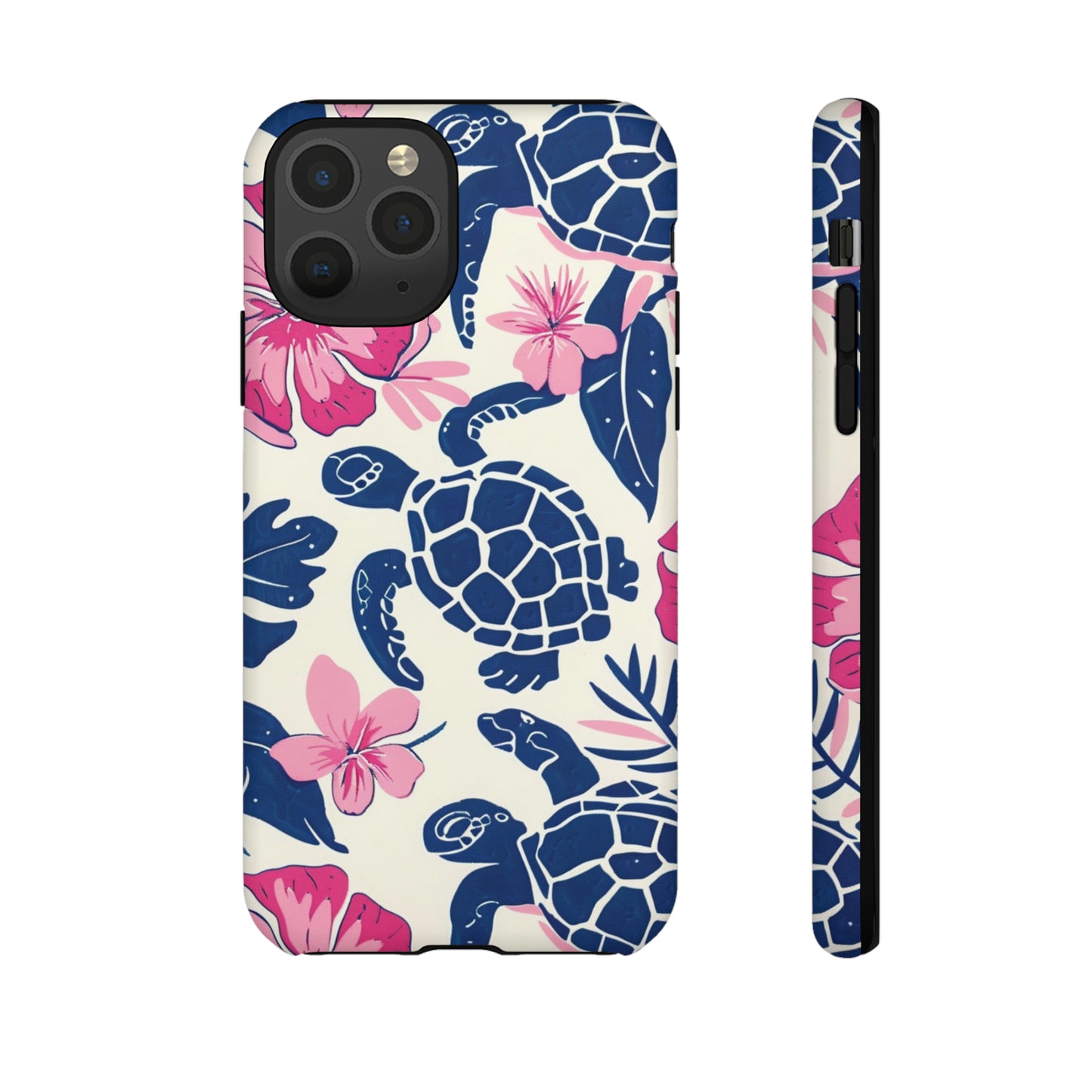 Undersea Floral Blue Sea Turtle Phone Case