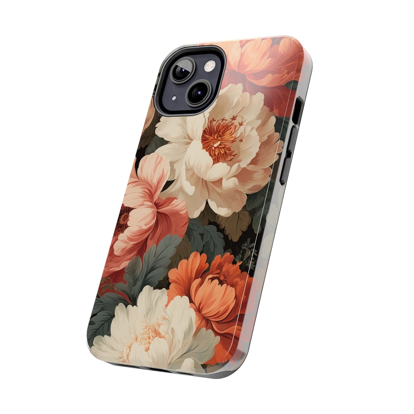 Vintage Floral Aesthetic Phone Tough Case Antique Print for iPhone 14 11 Pro 12 13 XR XS X 7+ 8 Boho Nature Flowers Cottage Core