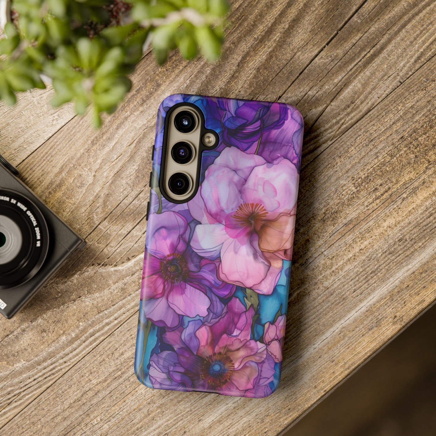 Purple Flower Stained Glass Phone Case