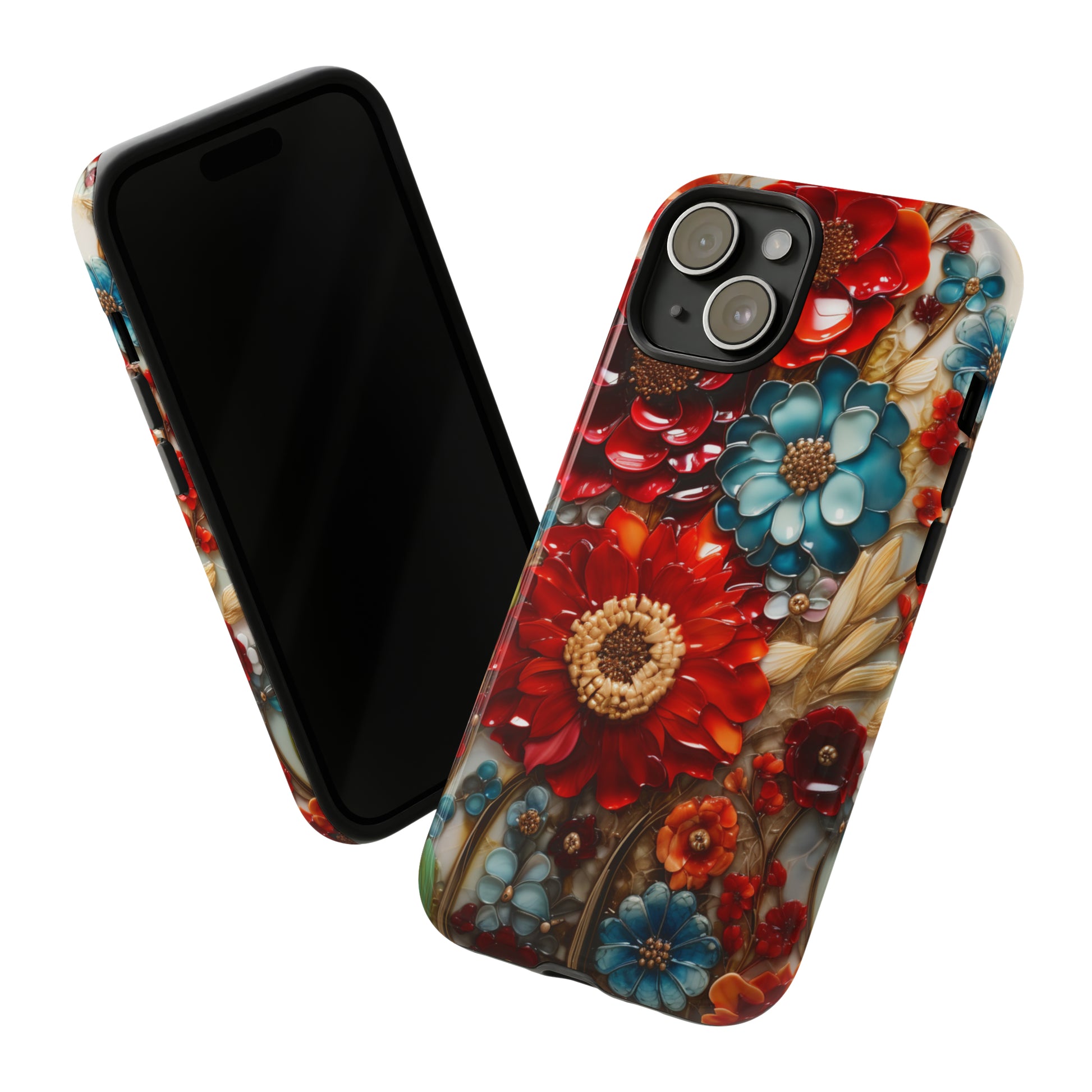 Colorful floral mosaic case for iPhone 14 Pro Max
