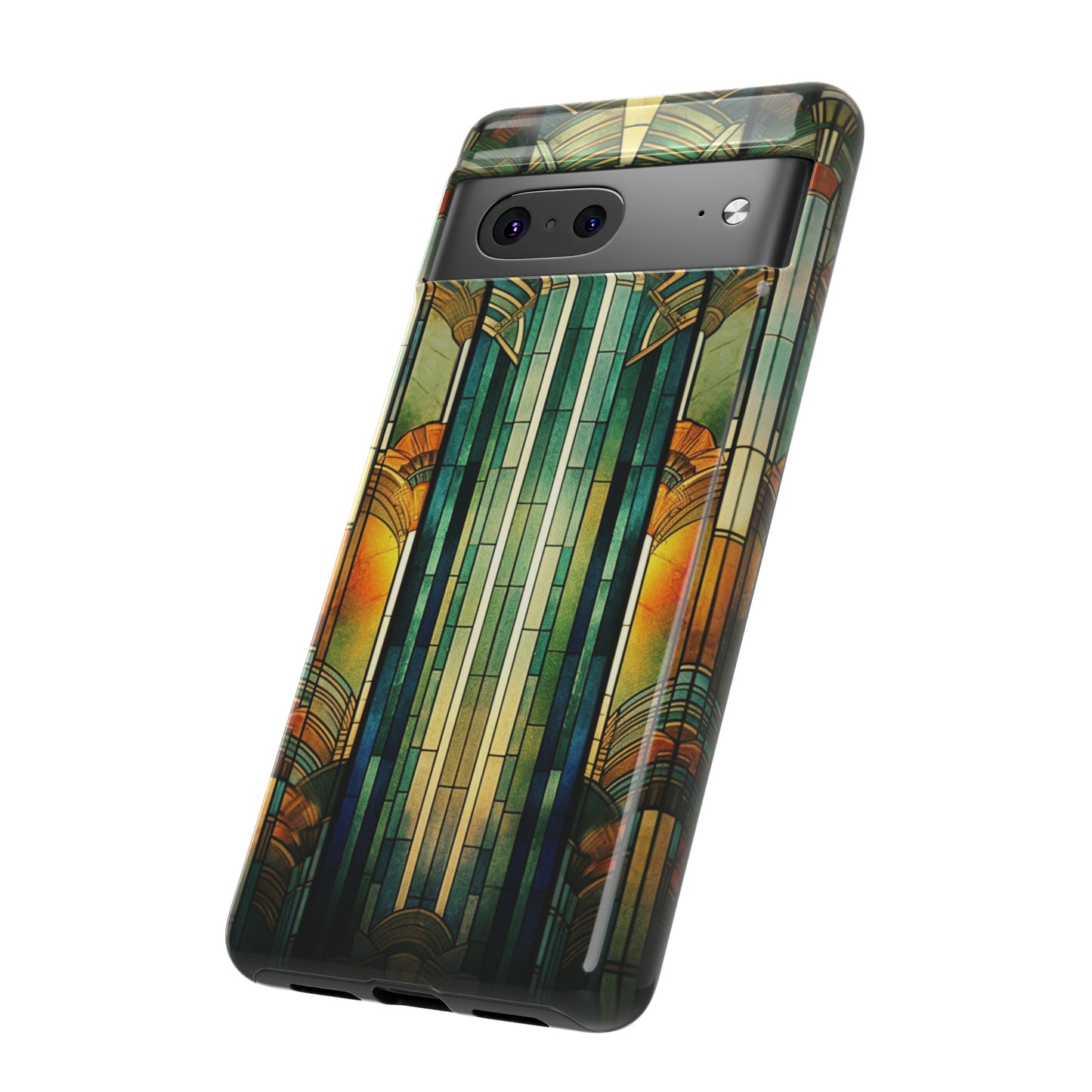 Art Deco Stained Glass floral Phone Case for iPhone 15, 14, Pro Max, 13, 12 & Samsung Galaxy S23, S22, S21, Google Pixel