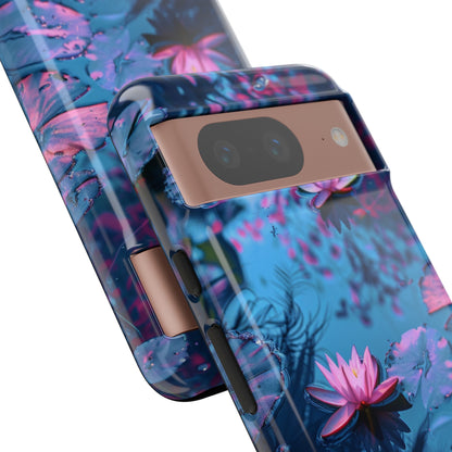 Magenta and Blue Color Zen Lily Pad Phone Case