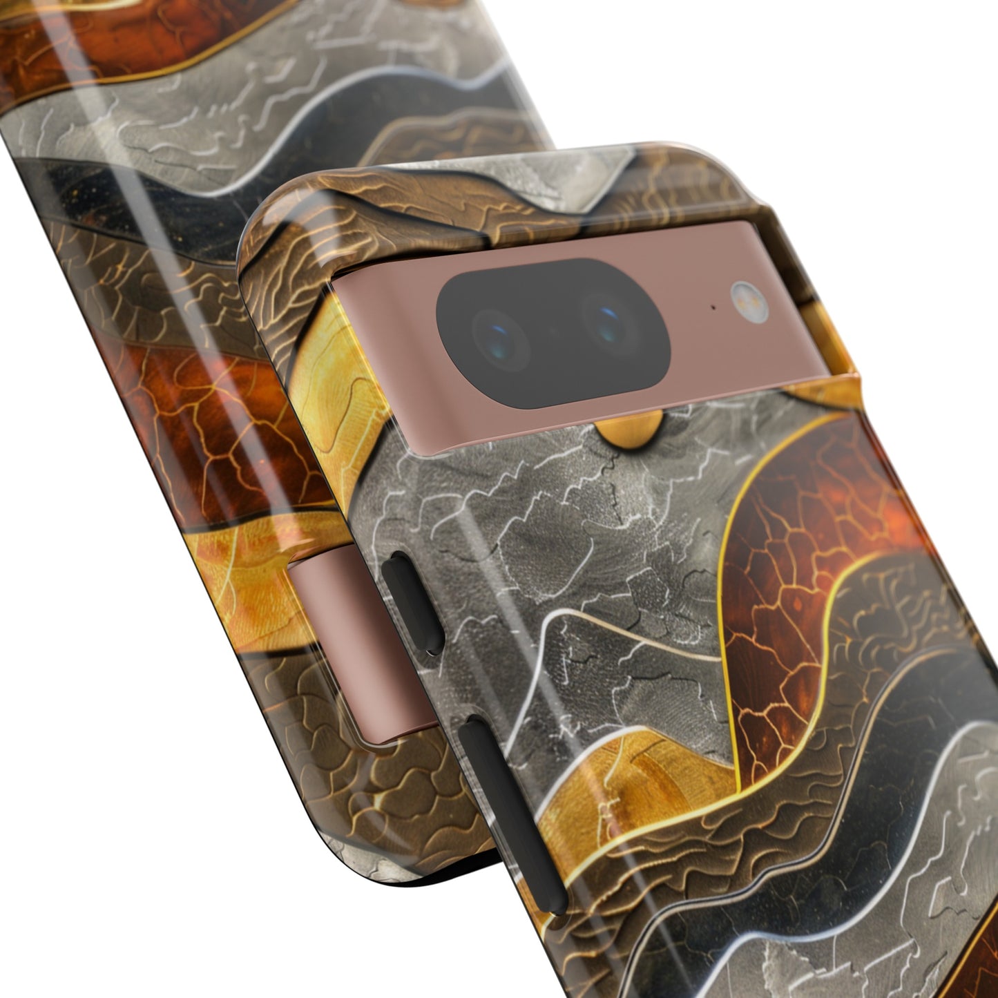 Abstract Gold and Silver Mountain Design Phone Case