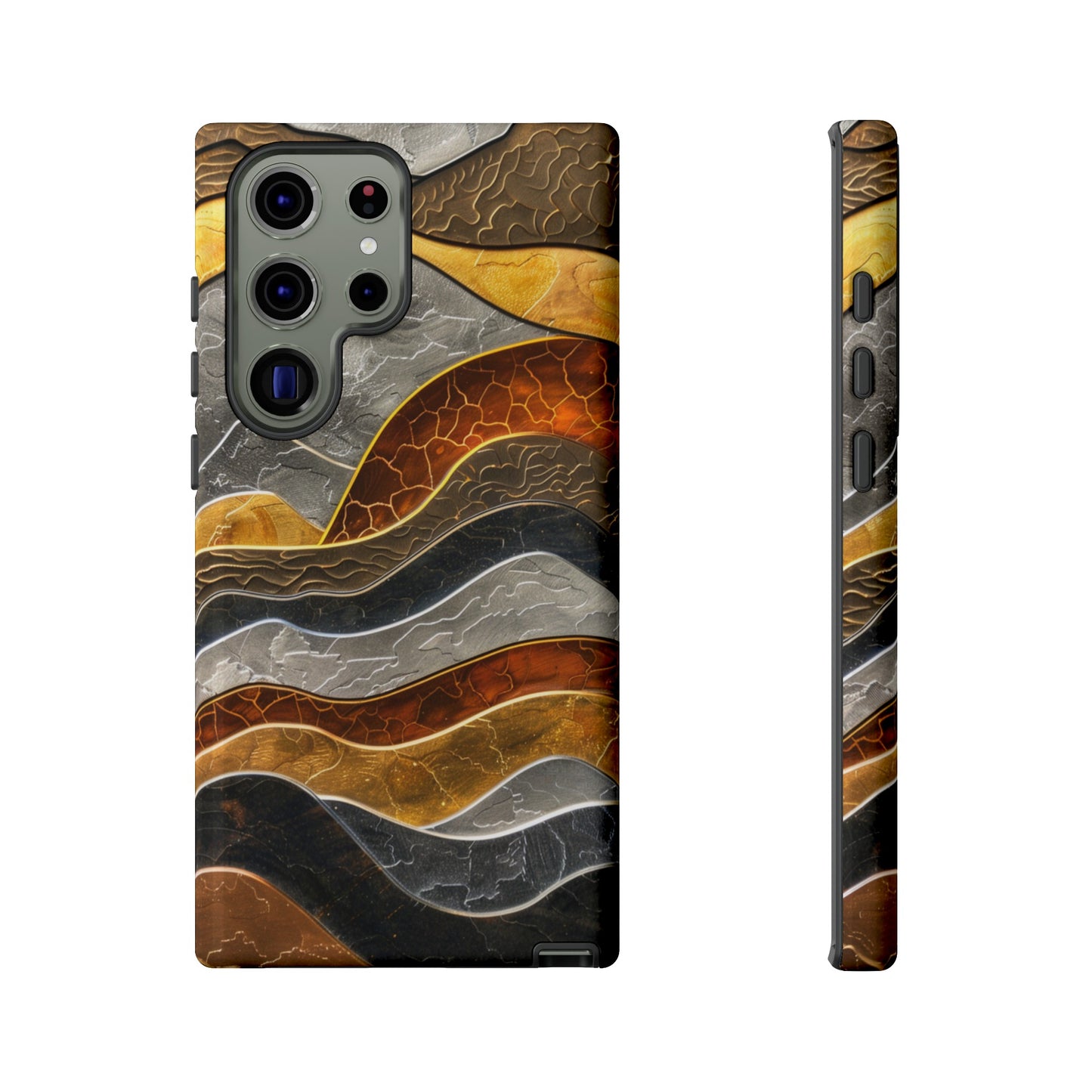 Abstract Gold and Silver Mountain Design Phone Case