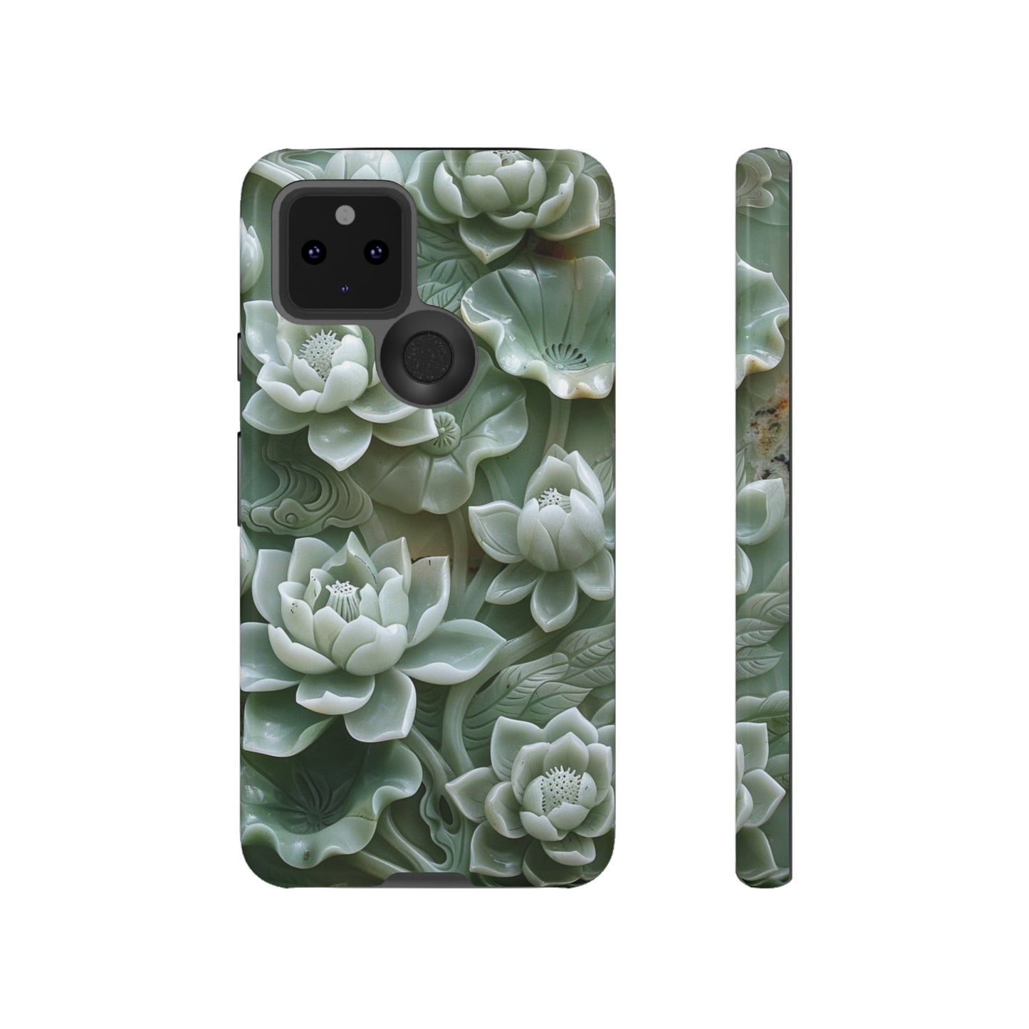 Green Jade Lotus Floral Art Phone Case