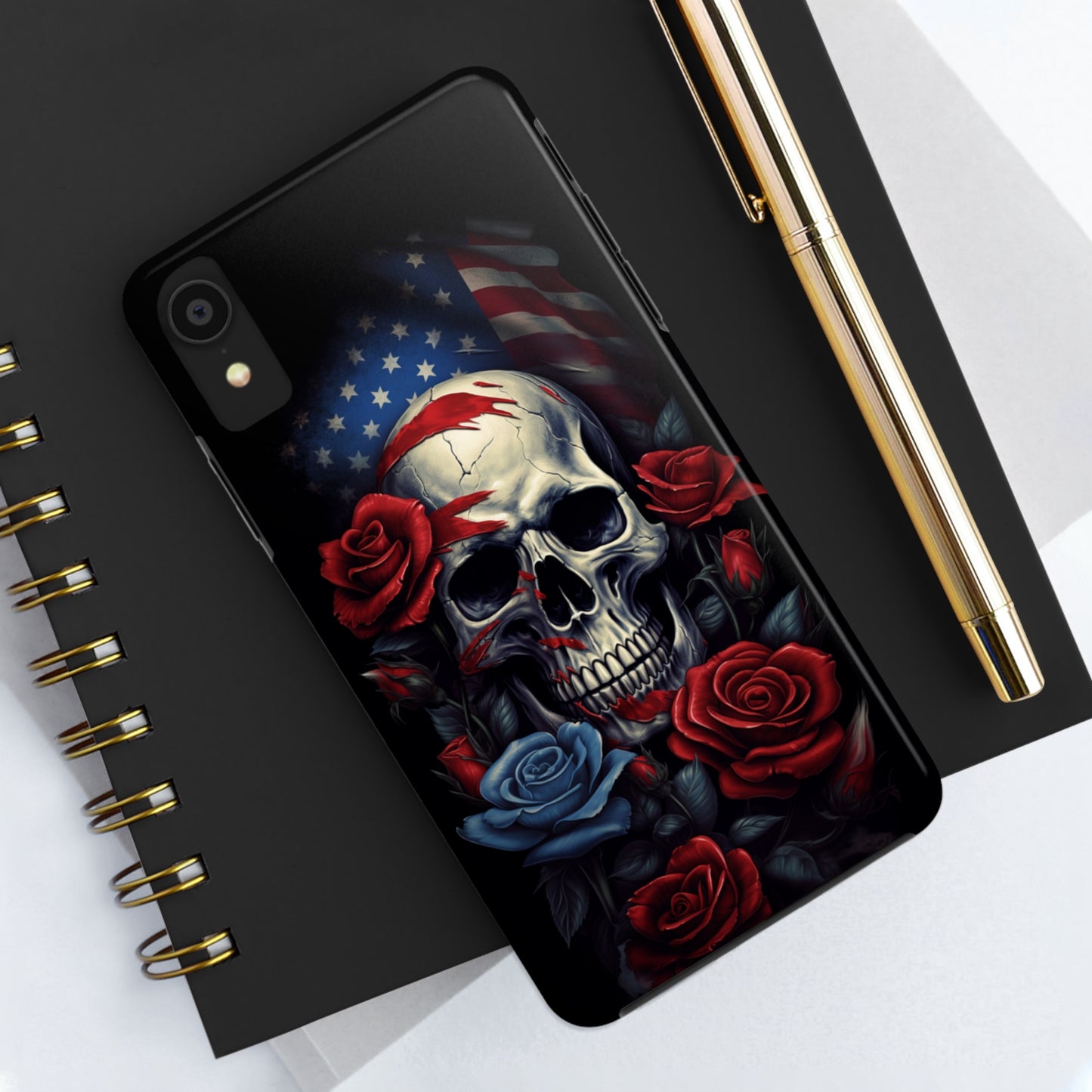 Skull USA Flag iPhone Case | Patriotic Edge with Stylish Protection