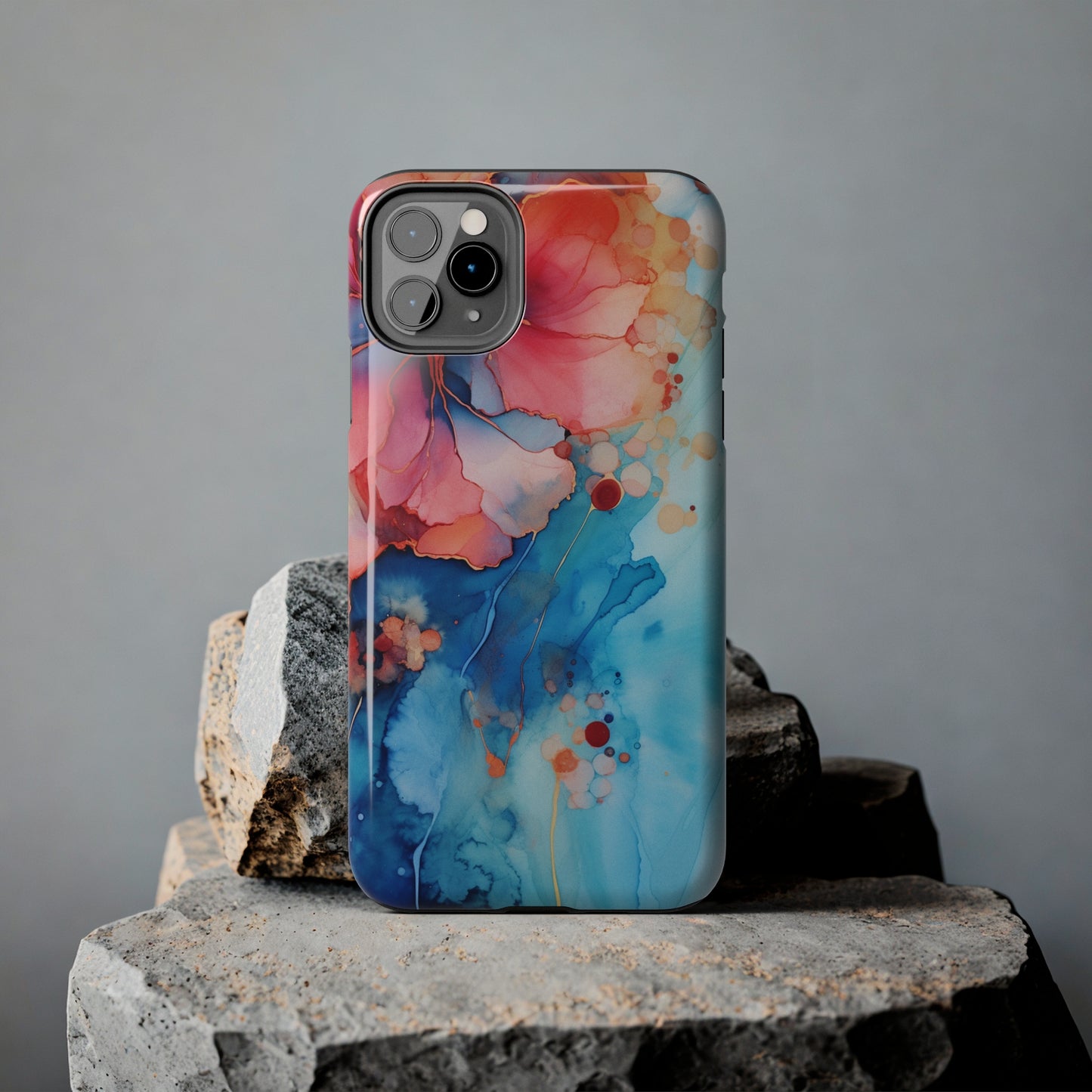 Marbled Floral Watercolor Phone Case | Embrace the Mesmerizing Multicolor Art