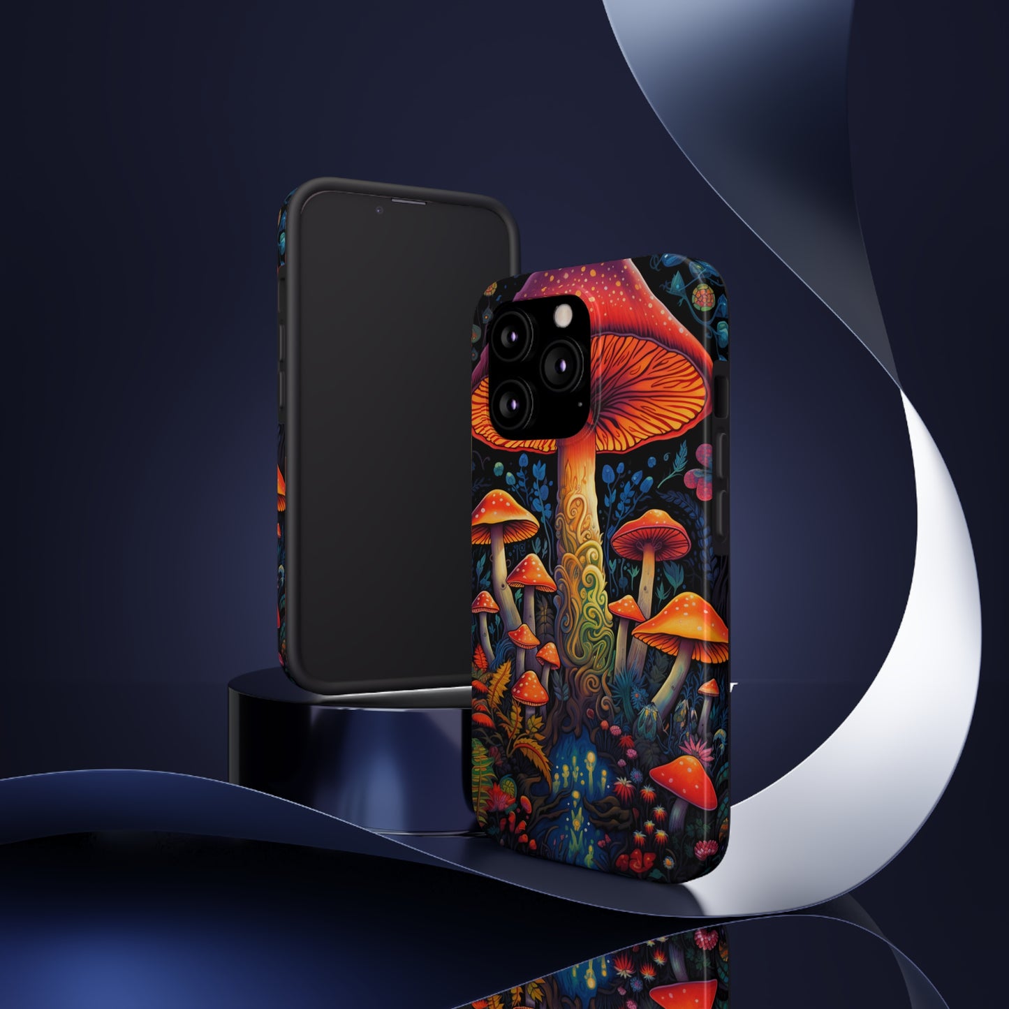 Trippy Magic Mushroom Tough iPhone Case | Psychedelic Art Phone Cover