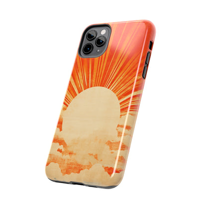 Retro Abstract Sunburst iPhone Case | Embrace the Nostalgic Charm of Artistic Rays