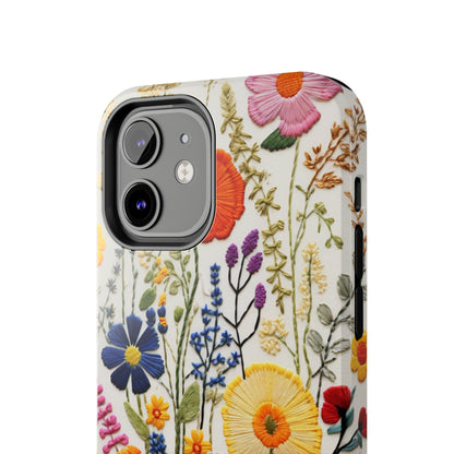 Wildflowers Floral Embroidery iPhone Case