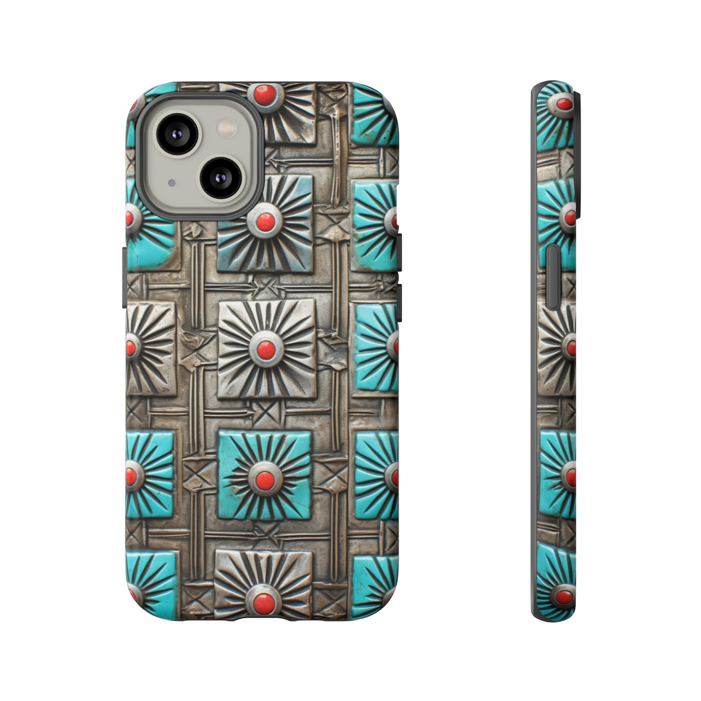 Vintage Navajo Native American Turquoise Concho Phone Case for iPhone 15, 14, 13, 12, 11 Pro Max, 14 Plus, iPhone XS Max, iPhone XR, iPhone 7, 8, 14, 15 Plus, SE